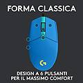 Logitech G G203 Lightsync Mouse Usb Tipo A 8000 Dpi Azzurro