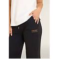 pantaloni wide leg da donna con logo in strass bicolore nero donna extra large
