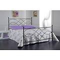 letto in ferro battuto matrimoniale decorato a mano nero grafite art. sos (testiera + giroletto