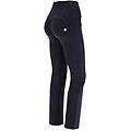 push up wr. up jersey denim wide leg cropped a vita alta jeans nero-cuciture in tono donna extra
