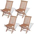 - sedie da giardino pieghevoli 4 pz in legno massello di teak