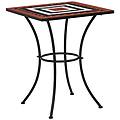 - tavolino bistrot con mosaico terracotta e bianco 60 cm ceramica