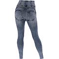 jeans push up wr. up 7/8 curvy vita alta denim marble wash jeans slavato-cuciture gialle donna