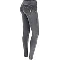 jeggings push up wr. up skinny vita media in cotone organico gray jeans-yellow seams donna extra