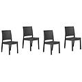 - sedia da giardino in rattan-grigio grafite set di 4 pz fossano