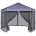 - gazebo esagonale pop-up con 6 pareti blu scuro 3 6x3 1 m
