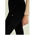 pantaloni in ciniglia a gamba dritta nero donna xxs