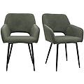 sedie in velluto a coste cachi e metallo nero (set di 2) laurette