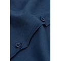 camicia in lino e cotone uomo blu taglia l