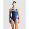 pezzo unico donna navy-water-multi