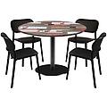 set da pranzo rome con 4 sedie 120x120x75x120 cm (lxlxhx&oslash;) multicolore struttura nero