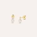 orecchini lobo gabrielle oro giallo perla d'acqua dolce cubic zirconia collezione gabrielle oro