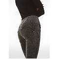 jeans wr. up vita alta in bull denim navetta marble wash nero donna extra large