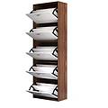 - moderna scarpiera salvaspazio in legno con 5 scomparti per 30 paia di scarpe 60x28x189cm