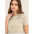 t-shirt in jersey con ricami floreali abbey stone donna large
