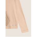 felpa con cappuccio e tasca a marsupio in tricot a trecce cuban sand donna large