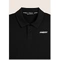 polo in heavy jersey stretch con logo nero uomo extra large