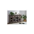 credenza in legno di mango 150x45x90 grigio scuro laccato railway #220
