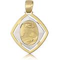 medaglia ciondolo da battesimo oro giallo e bianco 803321710090