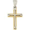 ciondolo croce oro giallo bianco gl100834