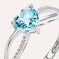 anello solitario amélie oro bianco topazio cubic zirconia collezione amélie misura 48
