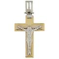 ciondolo croce oro giallo bianco gl101159