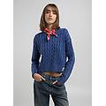 maglione con motivo a trecce