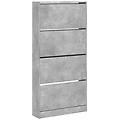 - scarpiera 4 cassetti ribaltabili grigio cemento 80x21x163 5 cm