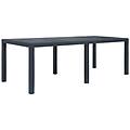 - tavolo da giardino antracite 220x90x72 cm plastica stile rattan