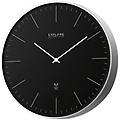 rac1001 orologio a parete 25cm radiocomandato design contemporaneo senza numeri metallo-nero