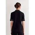 maglia manica corta aperta davanti in modal donna nero taglia l