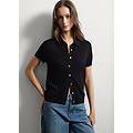 - polo nera in lyocell e cotone regular fit donna nero canna di fucile taglia xs