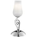 gt luce lumetto cromo e vetro bianco cm d 15xh 44 lampada 1xe14 da 40w