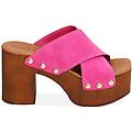 sandali fucsia in camoscio tacco 9 cm