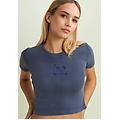 t-shirt cropped da donna in costina con ricami disney bering sea donna extra small