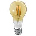 lampadina smt208582bt led filamento e27 goccia metallo oro luce calda 6w= 600lm (equiv 55 w)