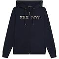 FREDDY felpa comfort grafica dorata con zip e cappuccio