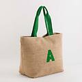 shopping lettera a zante shopping naturale/verde taglia unica