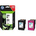 originale cartuccia hewlett packard 301 nero + colore n9j72ae
