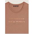 t-shirt donna manica lunga con grafica metallizzata warm taupe donna extra small