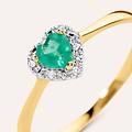 anello solitario charlotte oro giallo smeraldo diamante collezione charlotte misura 52 oro giallo
