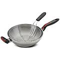 - wok con cestello 28 cm linea rossa