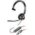 hp poly blackwire 3310 cuffie monaurali usb-c con adattatore usb-c-a nero