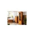 vetrina in legno di acacia 65x44x191 miele dorato laccato oxford #0432