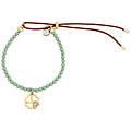bracciale con perline colorate e pendente quadrifoglio