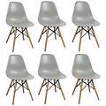 - juliette sedia stile nordico con gambe in legno set da 6