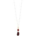 collana con pietre ceramiche e quadrifoglio