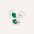 orecchini lobo punto luce elizabeth crown oro bianco smeraldo diamante collezione elizabeth crown