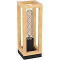 lampada da tavolo nafferton l10x10xh28 cm metallo legno nero marrone