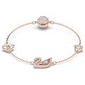 braccialetto dazzling swan chiusura magnetica cigno rosa placcato color oro rosa m